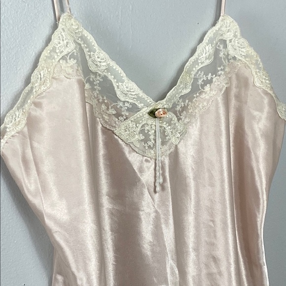 vintage California Dynasty negligee pink lace pearls - Picture 4 of 9